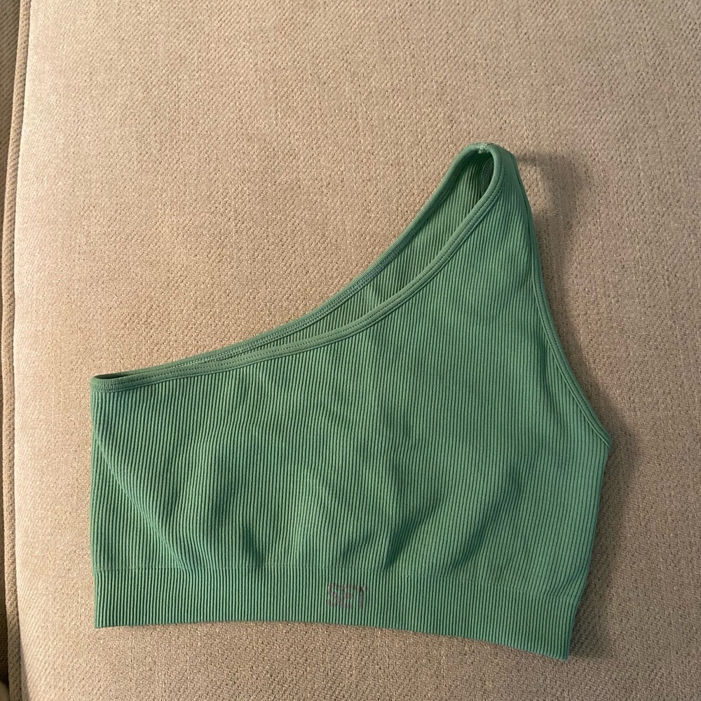 Set Active green one shoulder sports bra/top in size small!